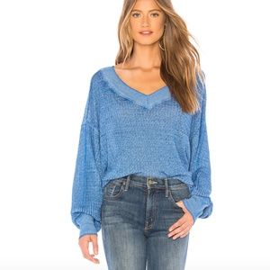 NWT Free People South Side Thermal in Blue